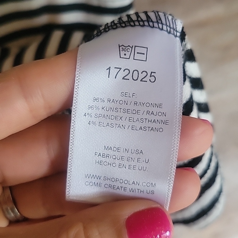 Anthropologie Dolan Left Coast Size Small Black and White Malta Tie Waist Dress - Picture 6 of 6